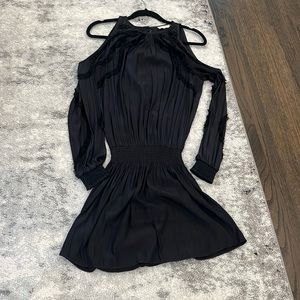 Ramy brook cold shoulder black dress elastic waist band worn time